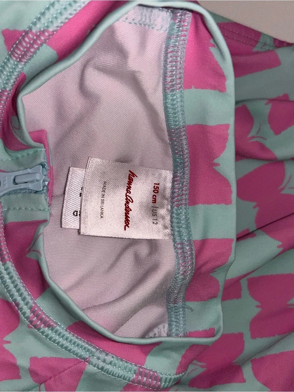 Hanna Andersson Pink and Aqua Kids One-Piece Swim Suit